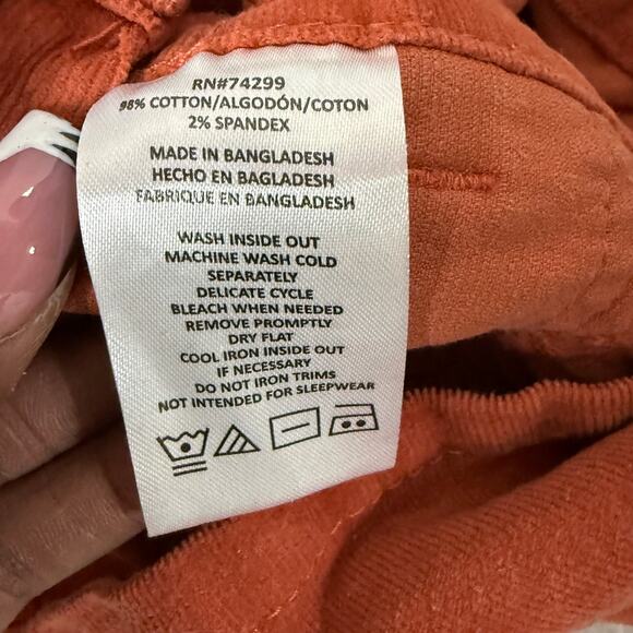 DKNY Burnt Orange Corduroy Overalls Jumper Skirt Sleeveless Summer Girls Size 5 - Picture 7 of 9